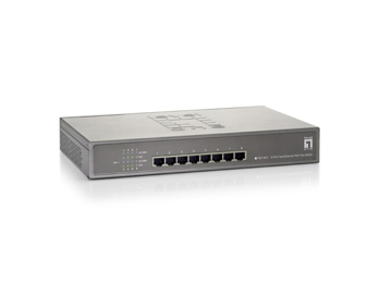 LevelOne 8-Port Fast Ethernet PoE-Plus Switch, 123.2W – image 1