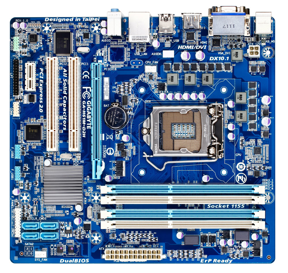 GIGABYTE GA-H61M-D2H motherboard Intel® H61 LGA 1155 (Socket H2) micro ATX – image 2