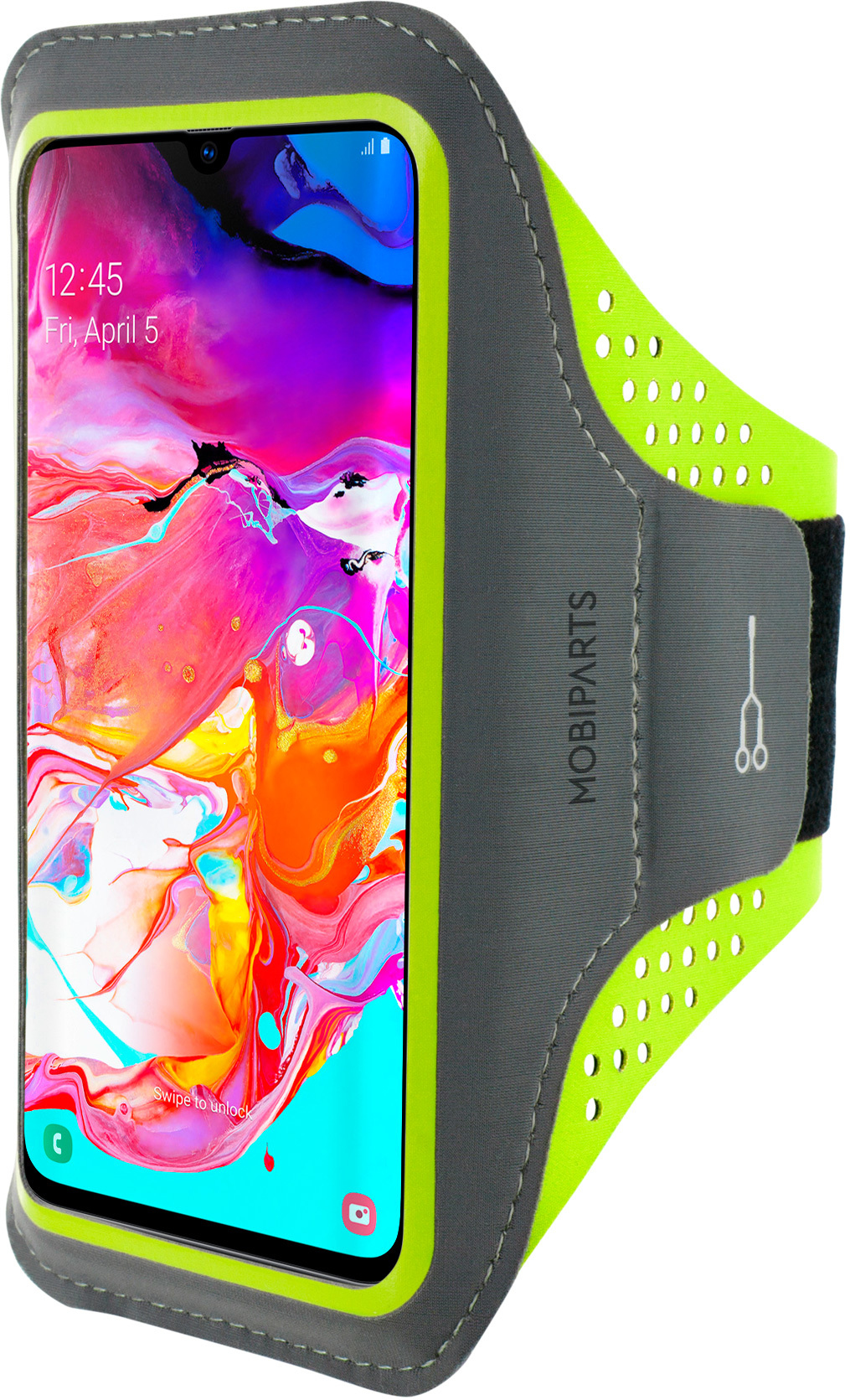 Mobiparts Comfort Fit Sport Armband Samsung Galaxy A70 (2019) Neon Green