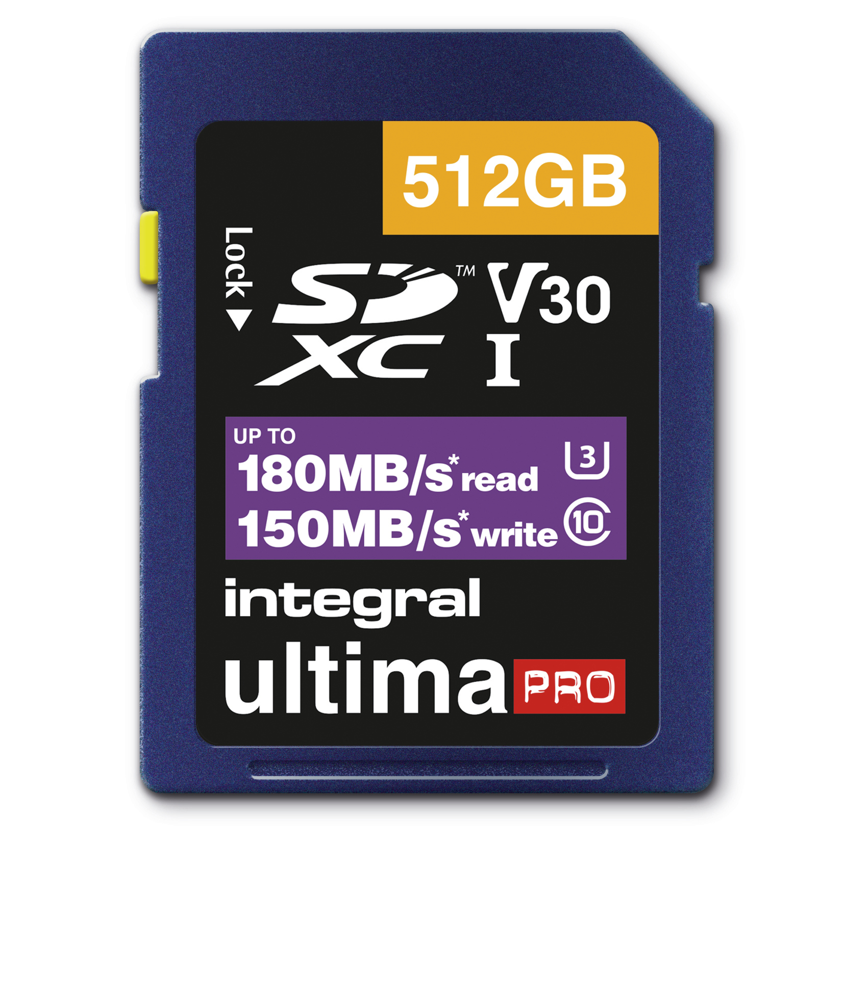 Integral 512GB SD CARD SDXC UHS-1 U3 CL10 V30 UP TO 180MBS READ 150MBS WRITE