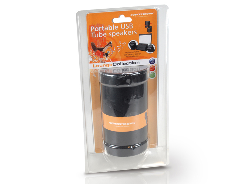 Conceptronic Lounge’n’LISTEN Portable USB Tube Speakers, Black – image 5