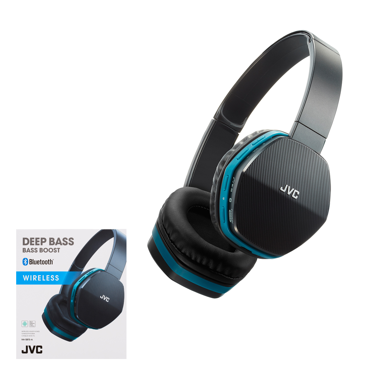 JVC HA-SBT5-A headphones/headset Wireless Head-band Bluetooth Black, Blue – image 2
