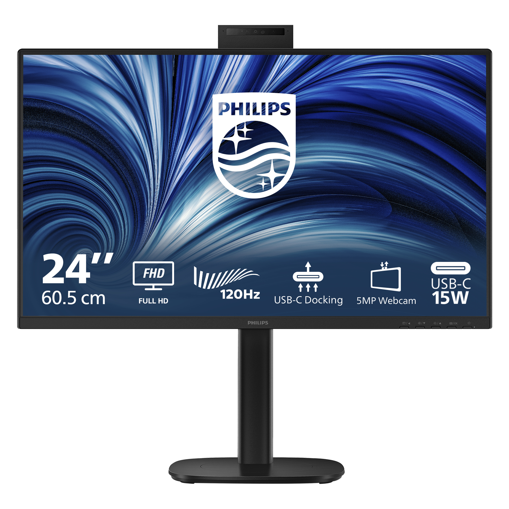 Philips 24B2U3301H - LED monitor - 1920 x 1080 Full HD (1080p) @ 120 Hz - IPS - 1500:1 - HDMI, DisplayPort, USB-C - speakers - black