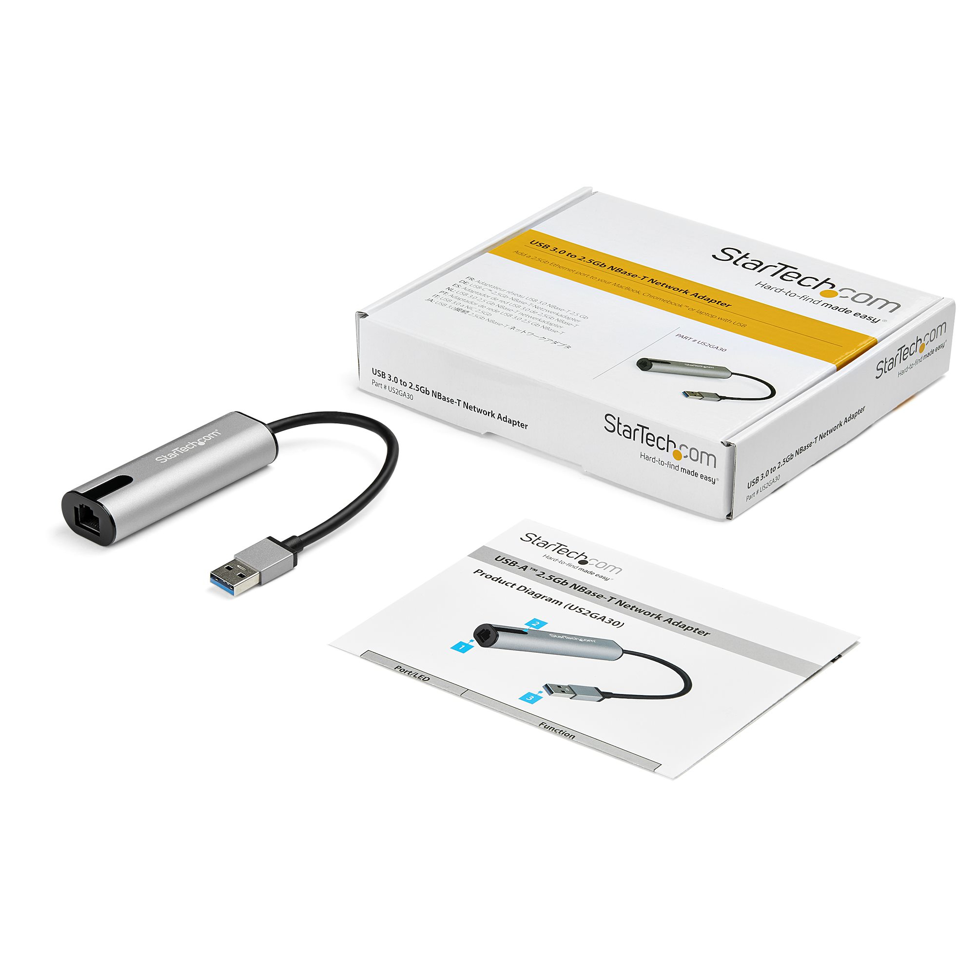 StarTech.com 2.5GbE USB A to Ethernet Adapter - NBASE-T NIC - USB 3.0 Type A 2.5 GbE /1 GbE Multi Speed Gigabit Network - USB 3.1 Laptop to RJ45/LAN - Lenovo X1 – image 4
