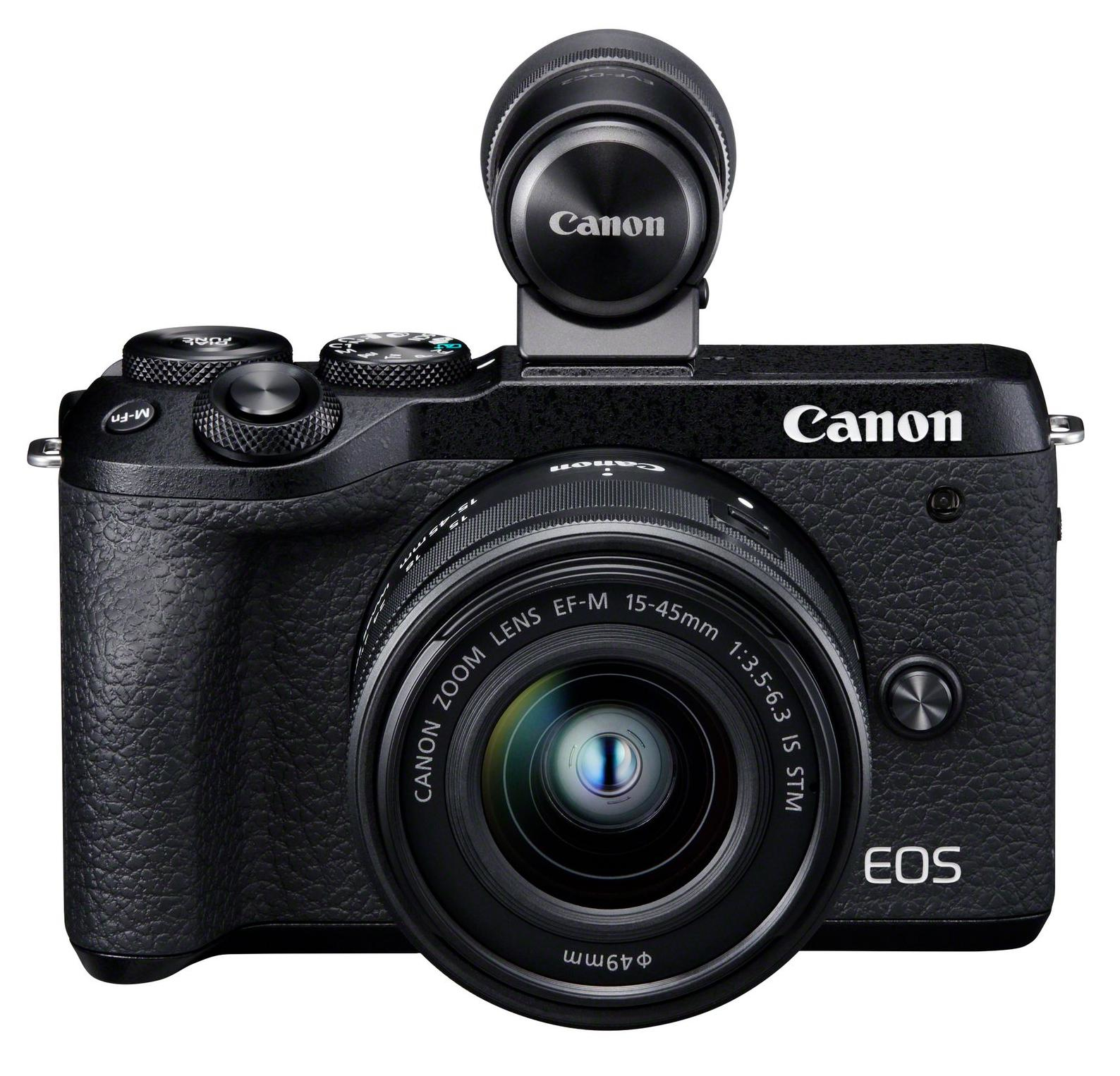 Canon EOS M6 Mark II - Digital camera - mirrorless - 32.5 MP - APS-C - 4K / 30 fps - 3x optical zoom EF-M 15-45mm IS STM lens - Wi-Fi, Bluetooth - black