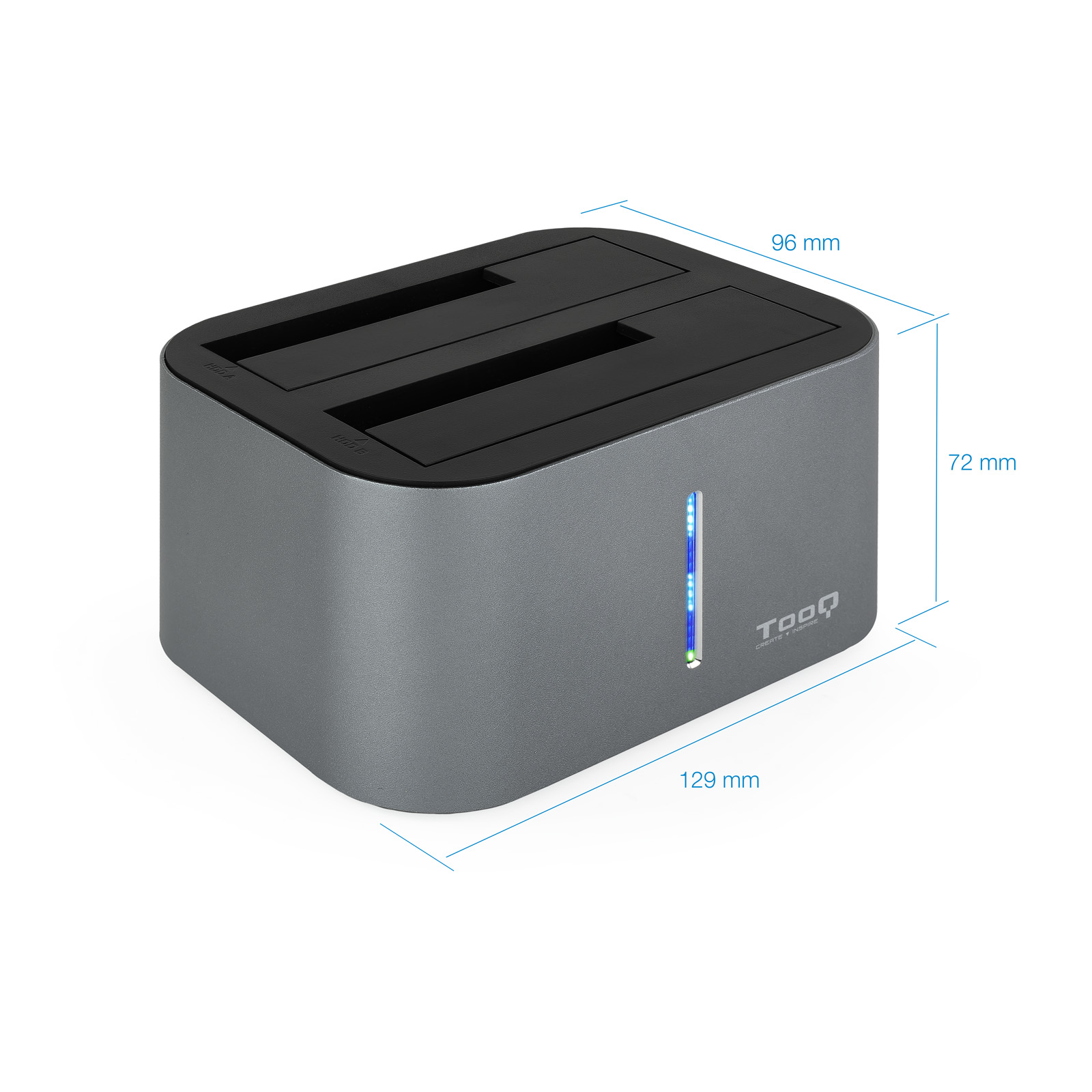 TooQ TQDS-805G storage drive docking station USB 3.2 Gen 1 (3.1 Gen 1) Type-B Aluminium – image 6