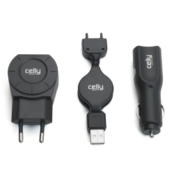Celly UNIKO06 mobile device charger Mobile phone Black AC, Cigar lighter, USB Auto, Indoor