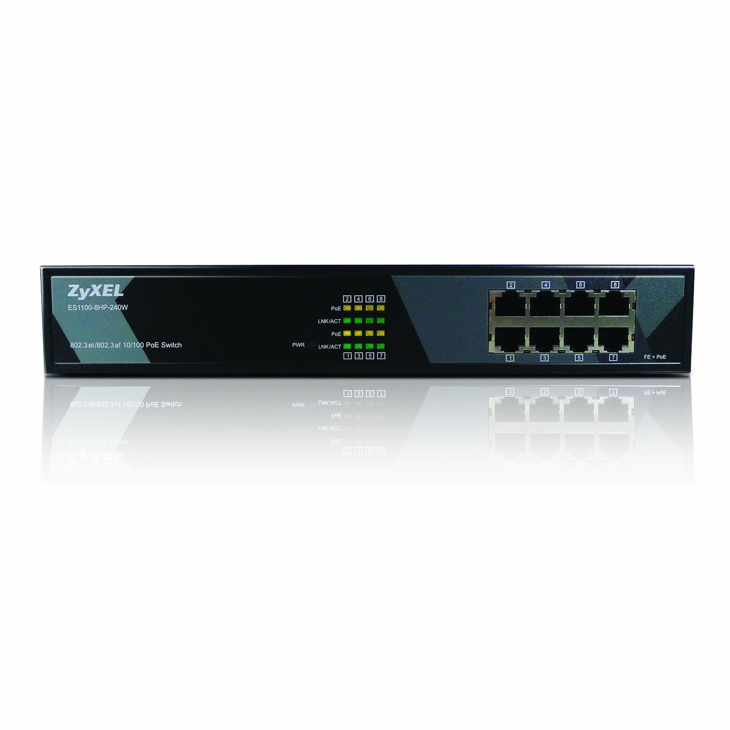 Zyxel S100-8HP-240W network switch Unmanaged Fast Ethernet (10/100) Power over Ethernet (PoE) Black – image 3