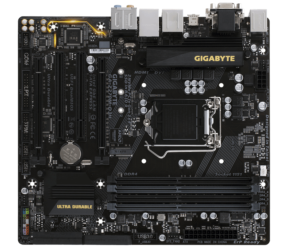GIGABYTE GA-Z270M-D3P motherboard Intel® Z270 LGA 1151 (Socket H4) micro ATX – image 3