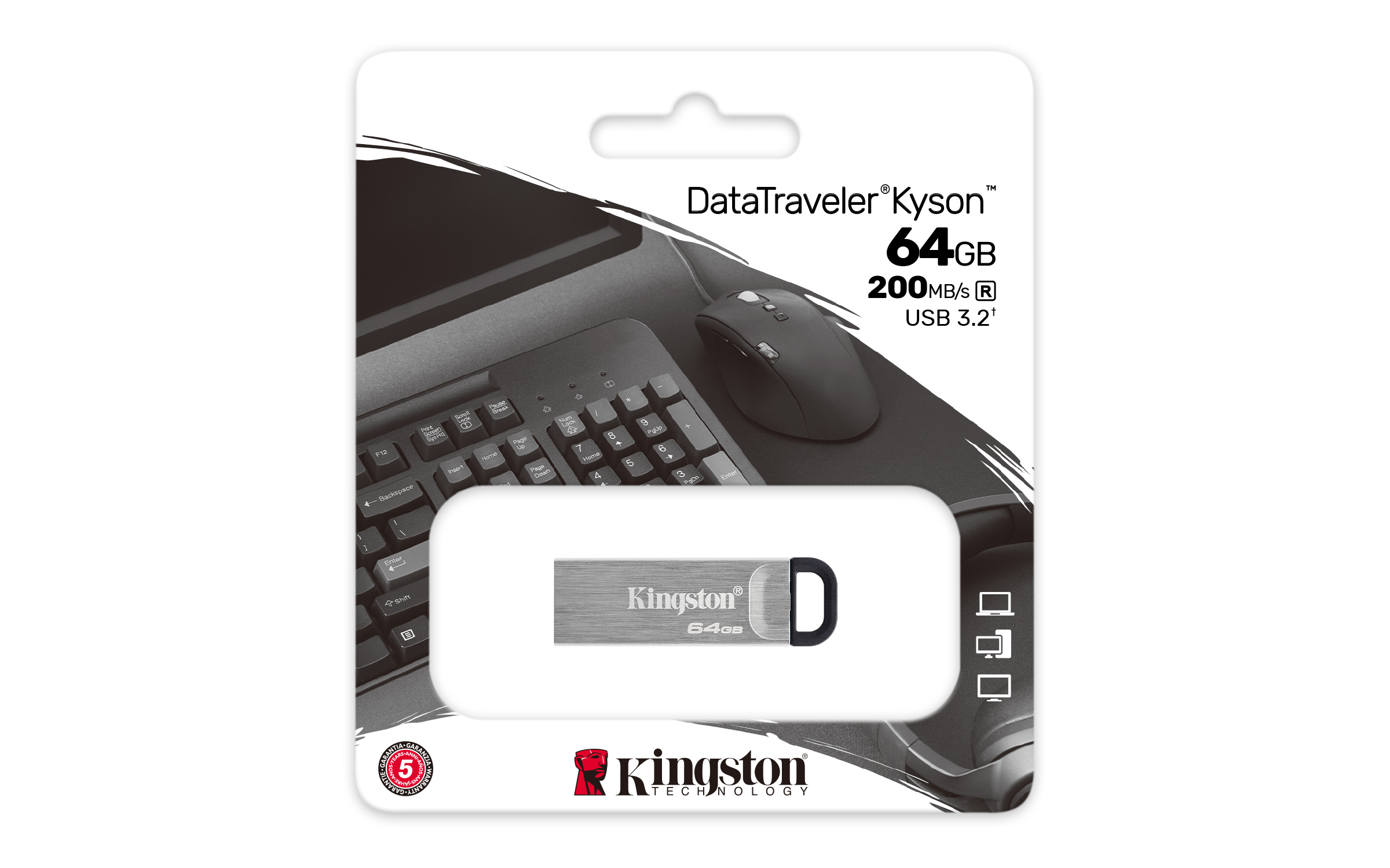 Memoria Usb Kingston Datatraveler Kyson 64Gb Usb 3.2 Gen 1 Plata - DTKN/64GB Memoria Usb Kingston Datatraveler Kyson 64Gb Usb 3.2 Gen 1 Plata - DTKN/64GB