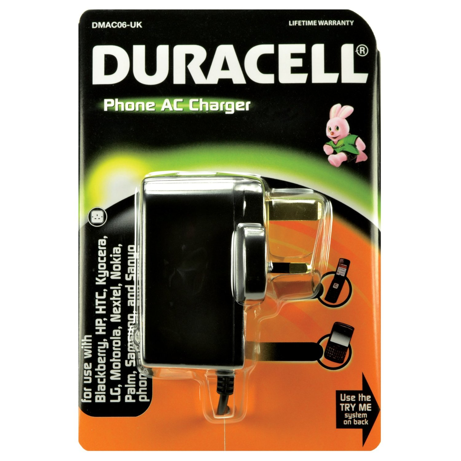 Duracell DMAC06-UK mobile device charger Mobile phone Black AC Indoor