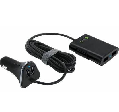 Techly Car Charger 2 USB + 2 USB for Rear Passengers Black IUSB2-CAR4TY – image 3