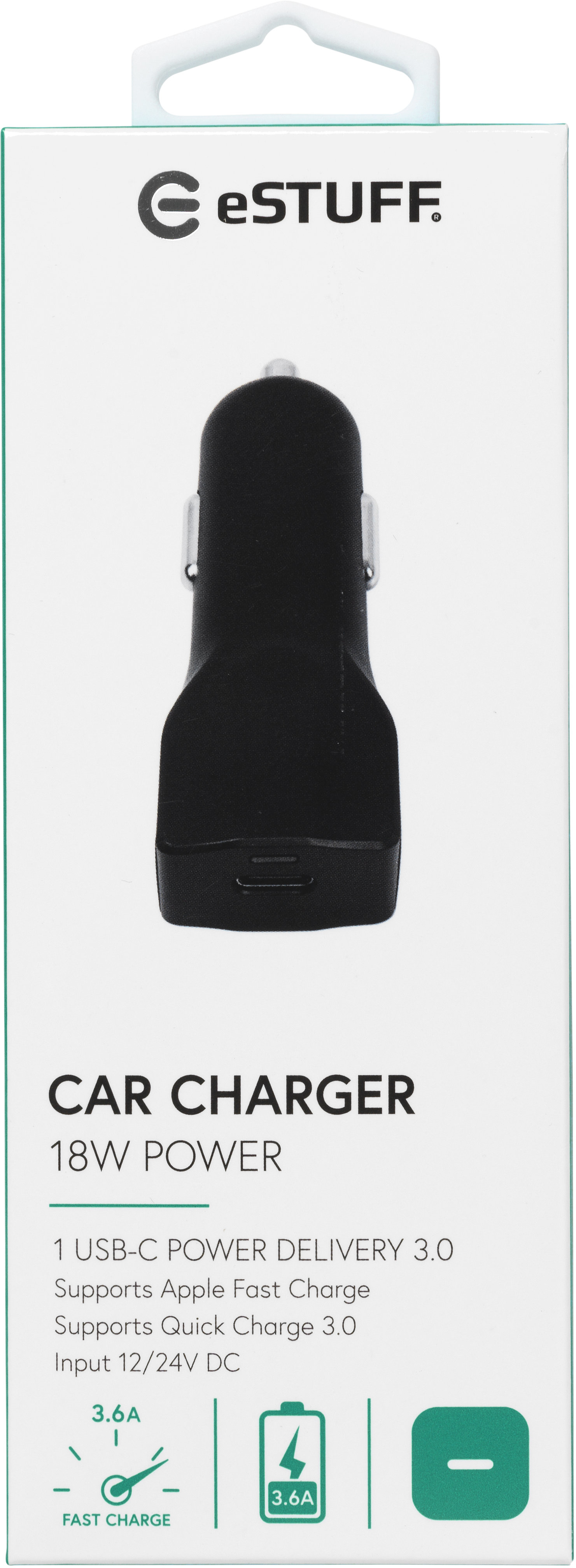 eSTUFF ES631020 mobile device charger Mobile phone Black Cigar lighter Fast charging Auto – image 4