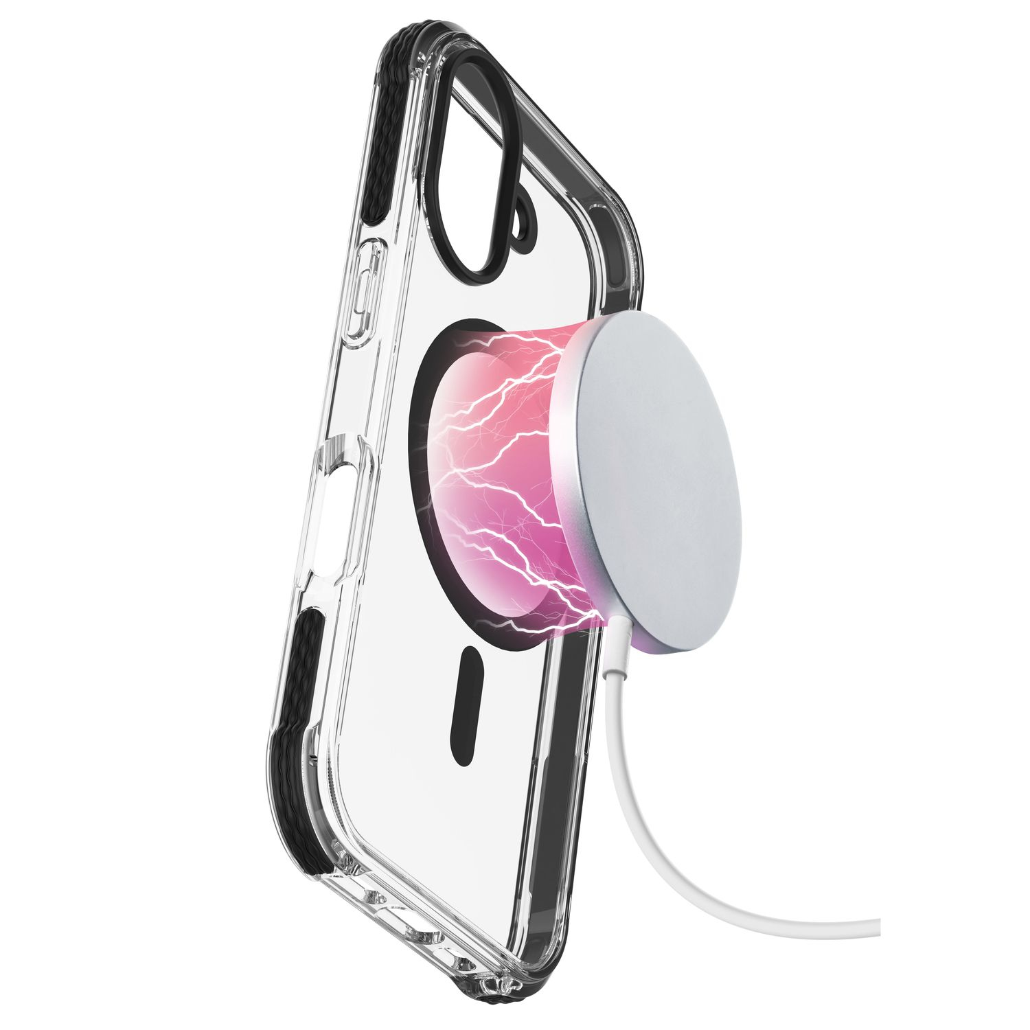 Funda móvil - CellularLine, Para Apple iPhone 16 Plus, Trasera, TPU, MagSafe, Transparente