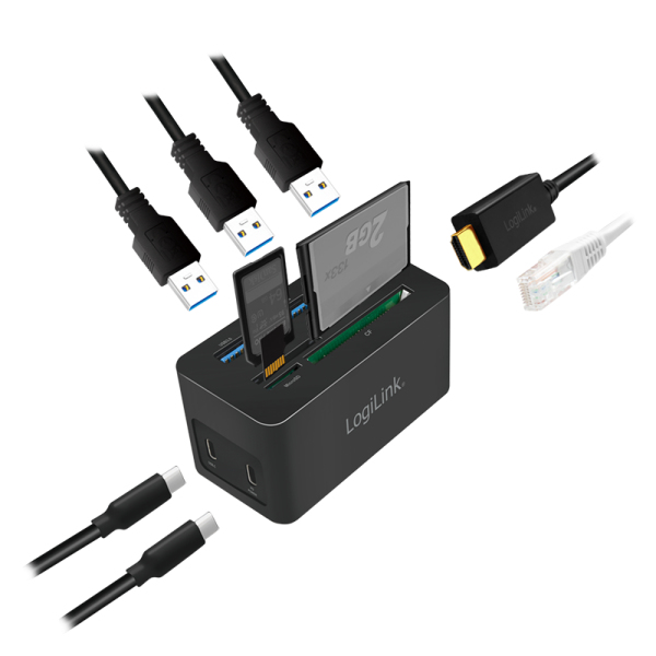 LogiLink UA0370 laptop dock/port replicator Wired USB 3.2 Gen 1 (3.1 Gen 1) Type-C Black – image 6