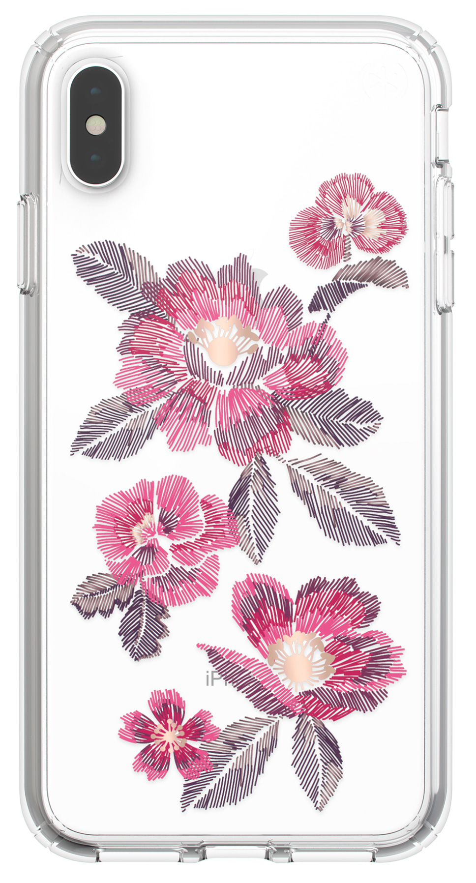 Speck Presidio Clear + Print Apple iPhone XS Max Embroideredfloral Fuchsia/Clear – image 2