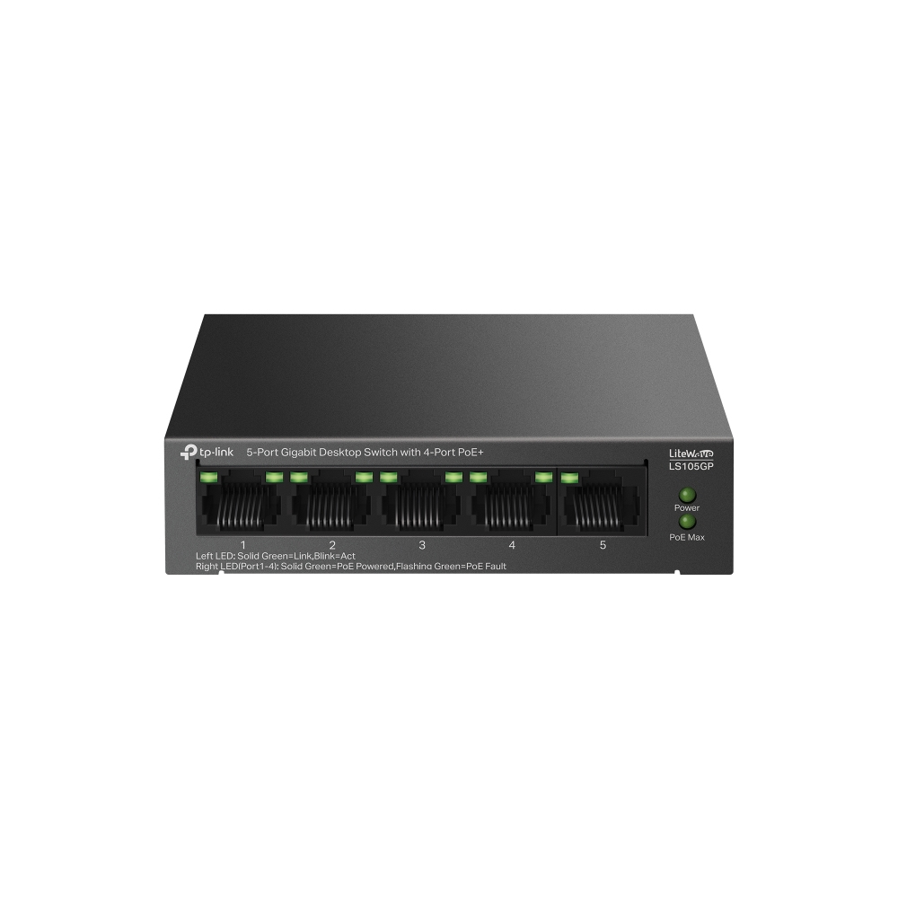 TP-Link LiteWave 5-Port Gigabit Desktop Switch with 4-Port PoE+ – image 1