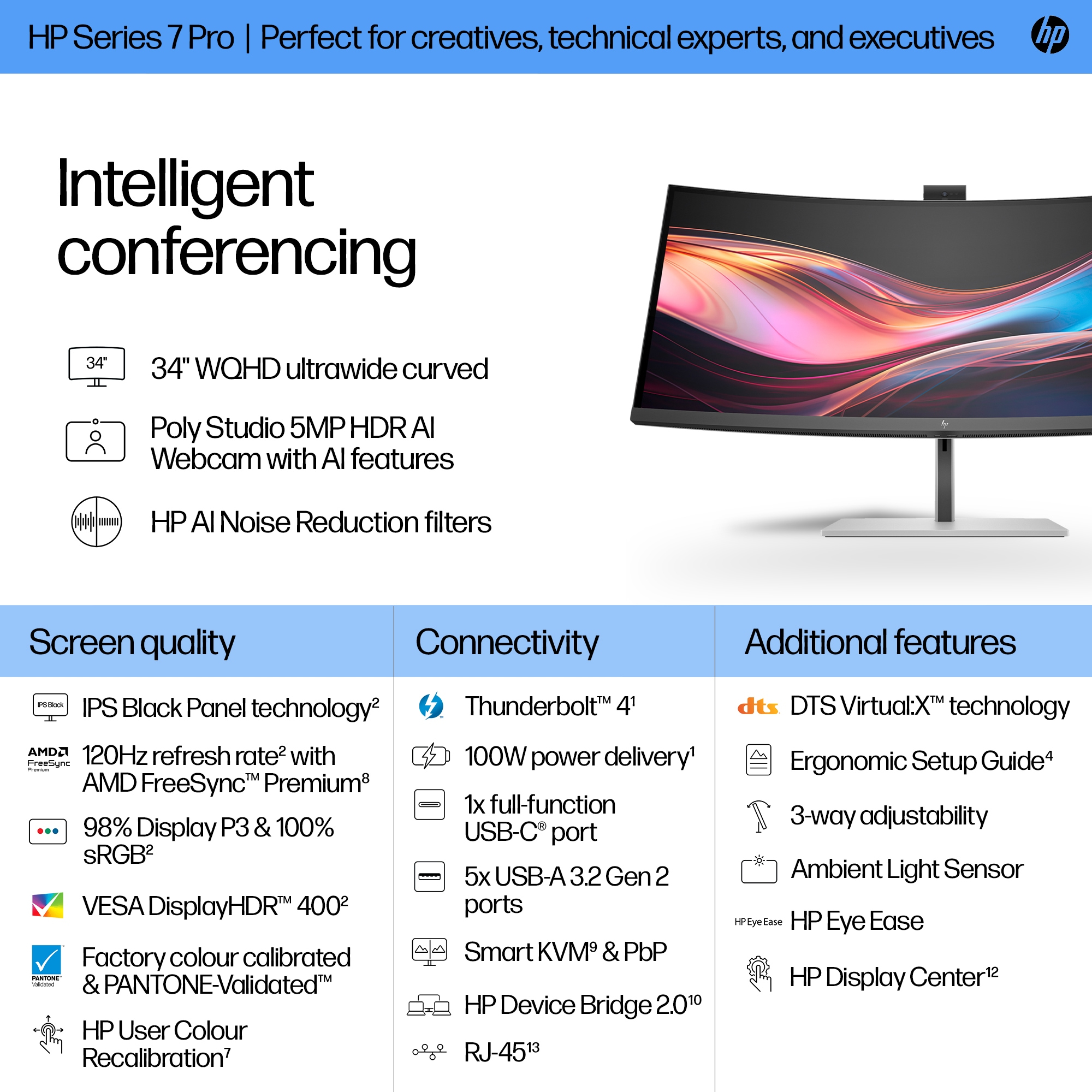 HP شاشة الاجتماعات HP Series 7 Pro WQHD مقاس 34 بوصة - 734pm – image 9