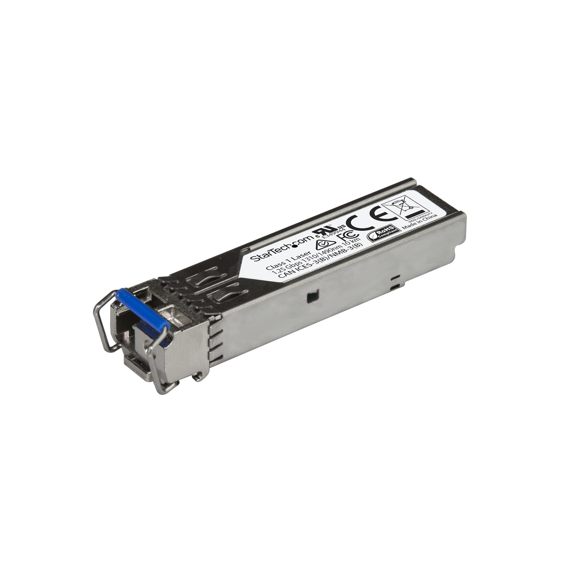 StarTech.com Juniper SFP-GE10KT13R14 Compatible SFP Module, 1000BASE-BX-U, 1 Gigabit Ethernet Bi-Directional (BiDi) Fiber Single Strand SFP, LC 10km, Mini GBIC Transceiver SFP, Upstream - Lifetime Warranty (SFPGE10KT3R4) - SFP (mini-GBIC) transceiver module (equivalent to: Juniper SFP-GE10KT13R14) - 1GbE - 1000Base-BX10-U - LC single-mode - up to 10 km - 1310 (TX) / 1490 (RX) nm