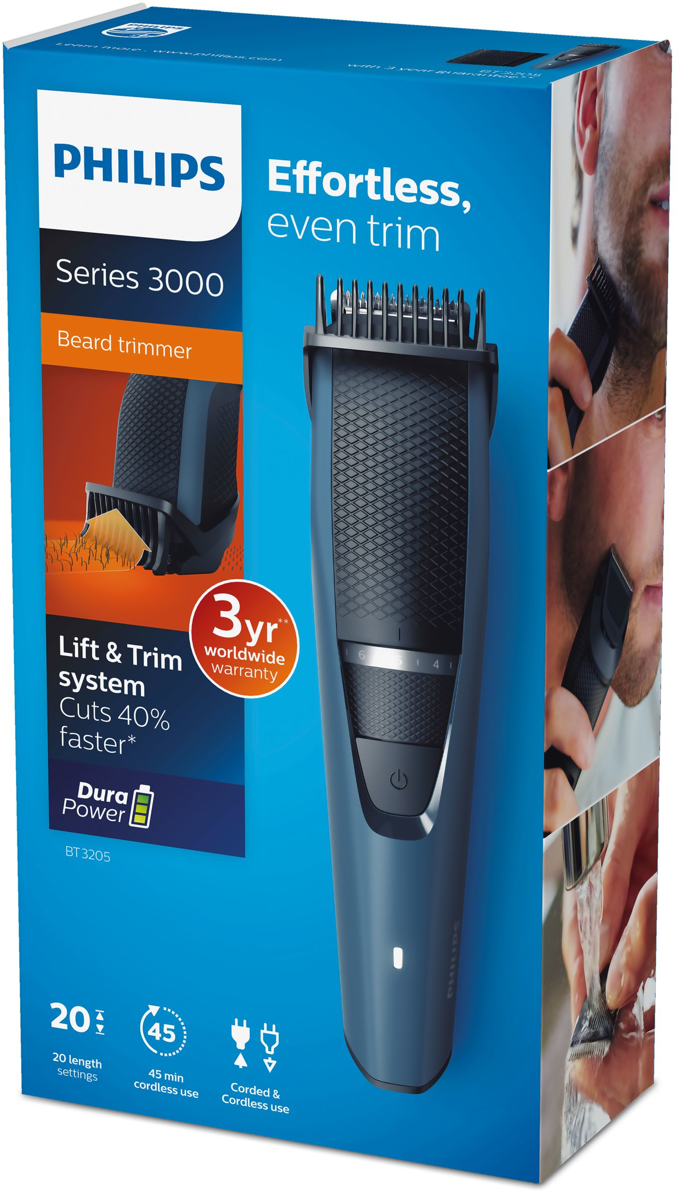Philips BEARDTRIMMER Series 3000 BT3205/15 beard trimmer AC/Baterry 20 – image 2