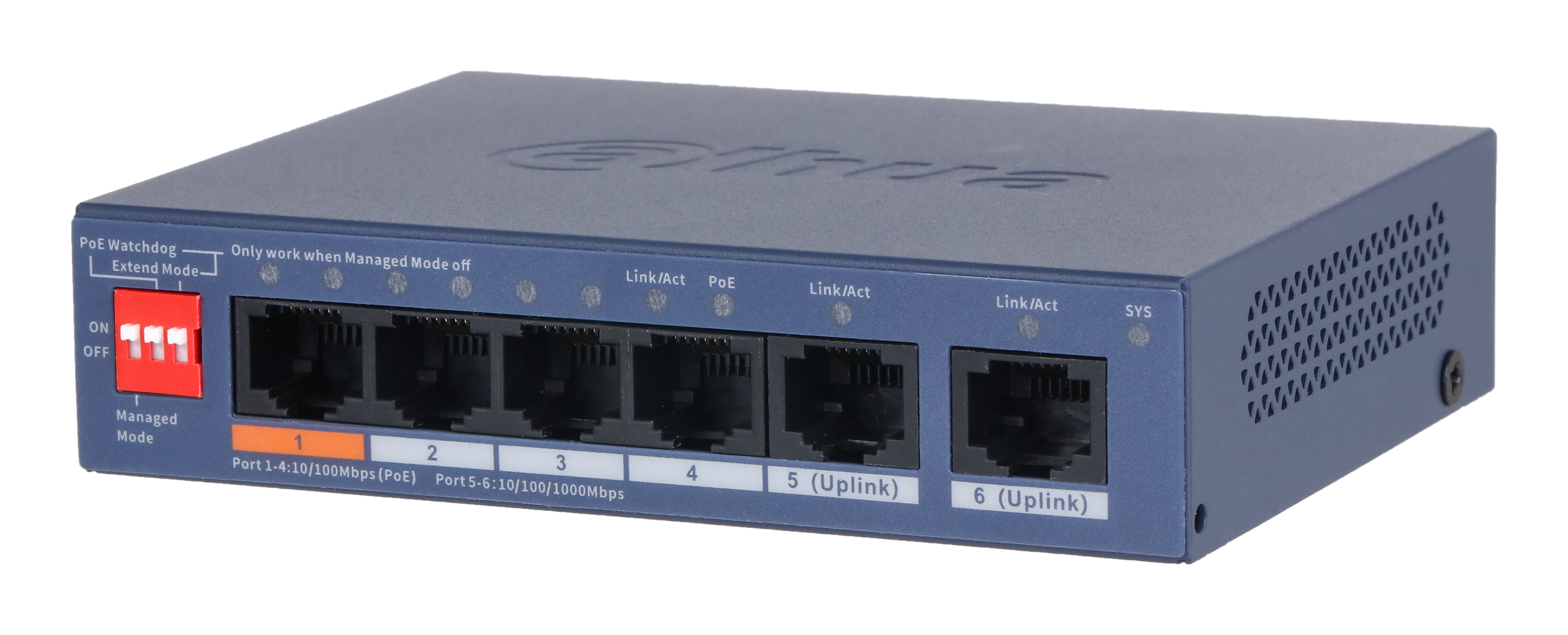 DAHUA 6-Puerto Cloud Managed Desktop Switch Con 4 Puerto Poe