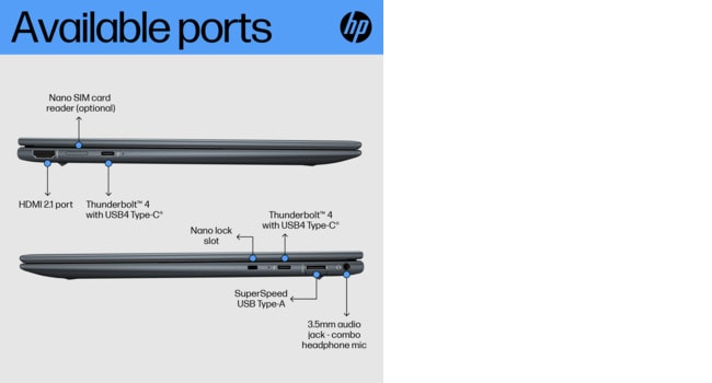 HP الكمبيوتر المحمول HP Dragonfly G4‎ مقاس 13.5 بوصة المزود بخدمة Wolf Pro Security Edition – image 8
