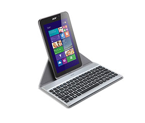 Acer NP.KBD1A.00R mobile device keyboard QWERTY Bluetooth Black, Silver