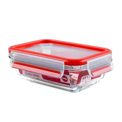 EMSA CLIP & CLOSE Glas Taisnleņķa Kaste 0,5 L Sarkans, Caurspīdīgs 1 pcs