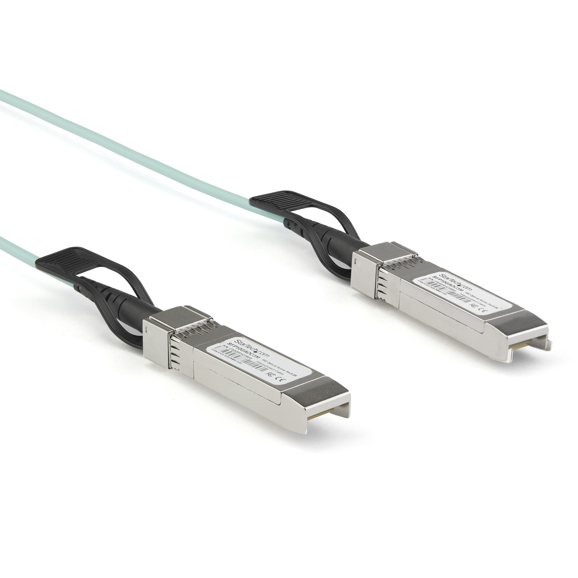 StarTech.com Dell EMC AOC-SFP-10G-5M Compatible 5m/16.4ft 10G SFP+ to SFP+ AOC Cable, 10GbE SFP+ Active Optical Fiber, 10Gbps SFP Plus/Mini GBIC/Transceiver Module Cable, Min GBIC Cable - Lifetime Warranty (AOCSFP10G5ME) - Ethernet 10GBase cable - SFP+ (P) latched to SFP+ (P) latched - 5 m - 5 m - fibre optic - Active Optical Cable (AOC)