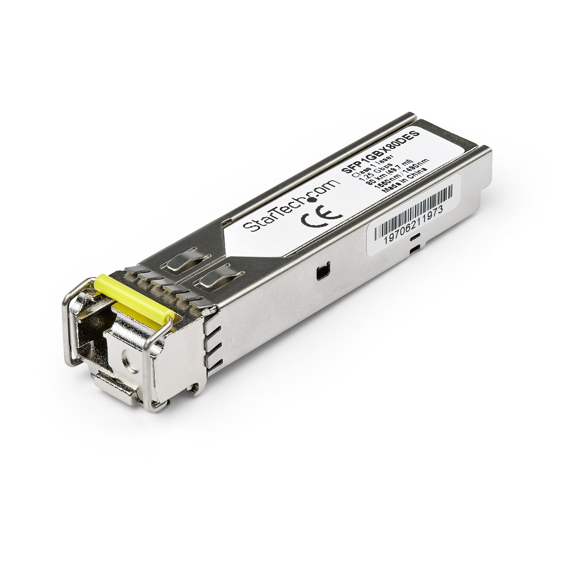 StarTech.com Dell EMC SFP-1G-BX80-D Compatible SFP Module, 1000BASE-BX-D, 1 Gigabit Ethernet Bi-Directional (BiDi) Fiber Single Strand SFP, LC 80km, Mini GBIC Transceiver SFP, Downstream - Lifetime Warranty (SFP1GBX80DES) - SFP (mini-GBIC) transceiver module (equivalent to: Dell EMC SFP-1G-BX80-D) - 1GbE - 1000Base-BX80-D - LC single-mode - up to 80 km - 1550 (TX) / 1490 (RX) nm