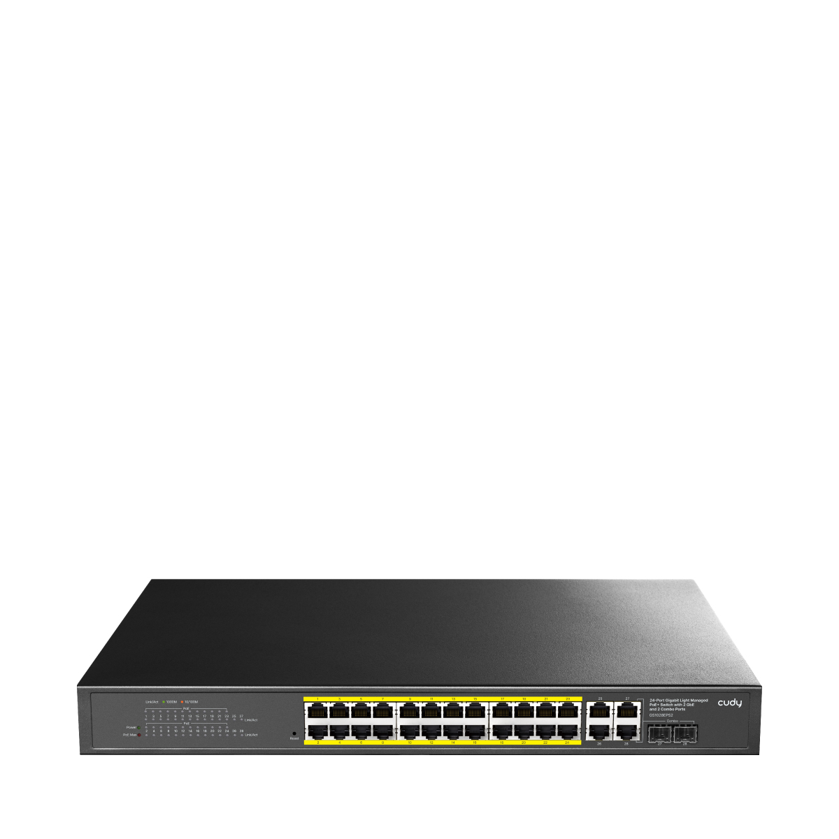 Cudy 24-Port Gigabit Cloud Easy-Managed PoE+ Switch with 2 GbE and 2 Combo Ports, GS1028EPS2 1.0
