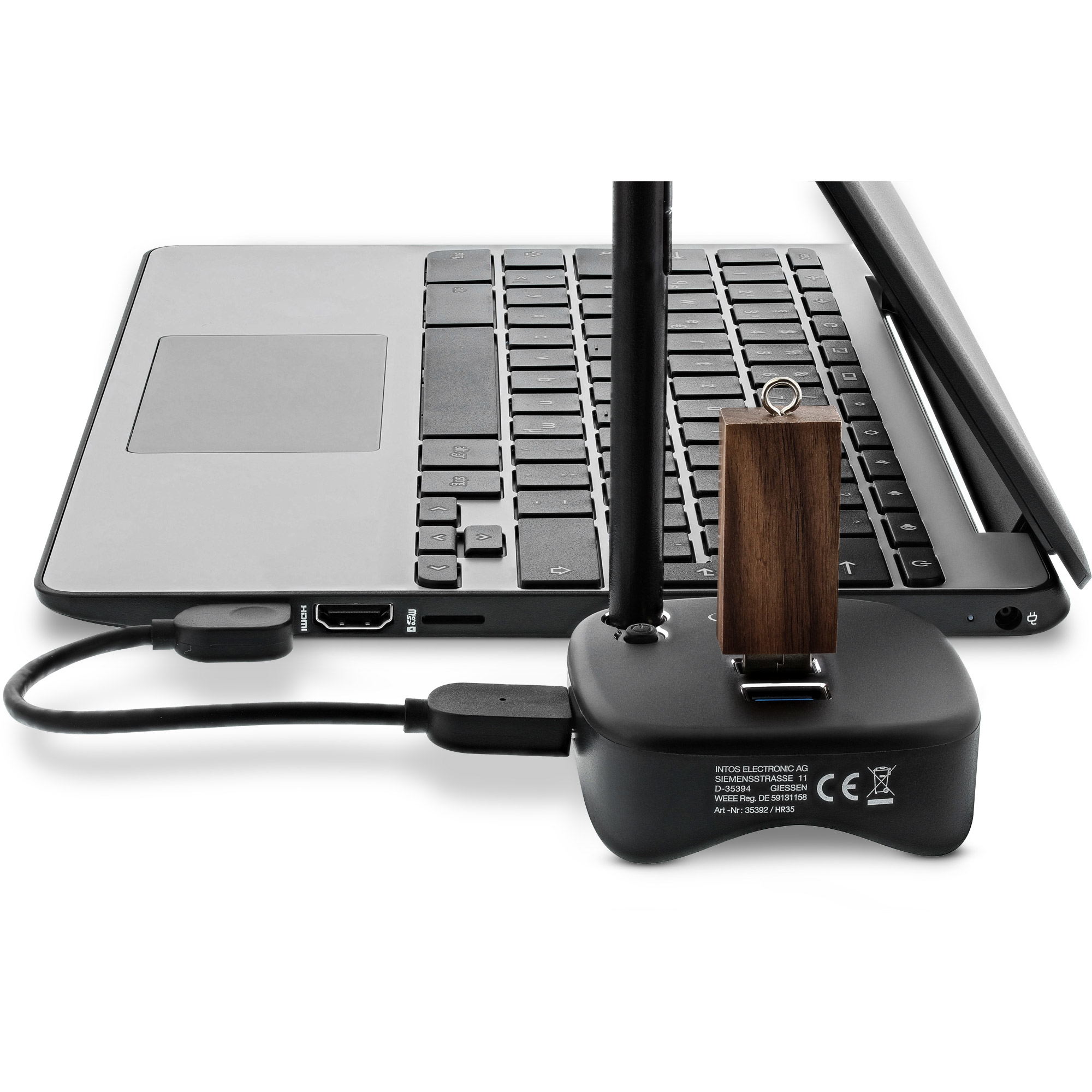 InLine USB 3.0 Multiadapter, 2xUSB-A, RJ45, SD/MicroSD Cardreader, black – image 5