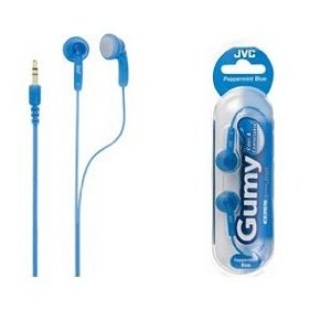 JVC Portable Gummy Earbud Headphones (Mint Blue)