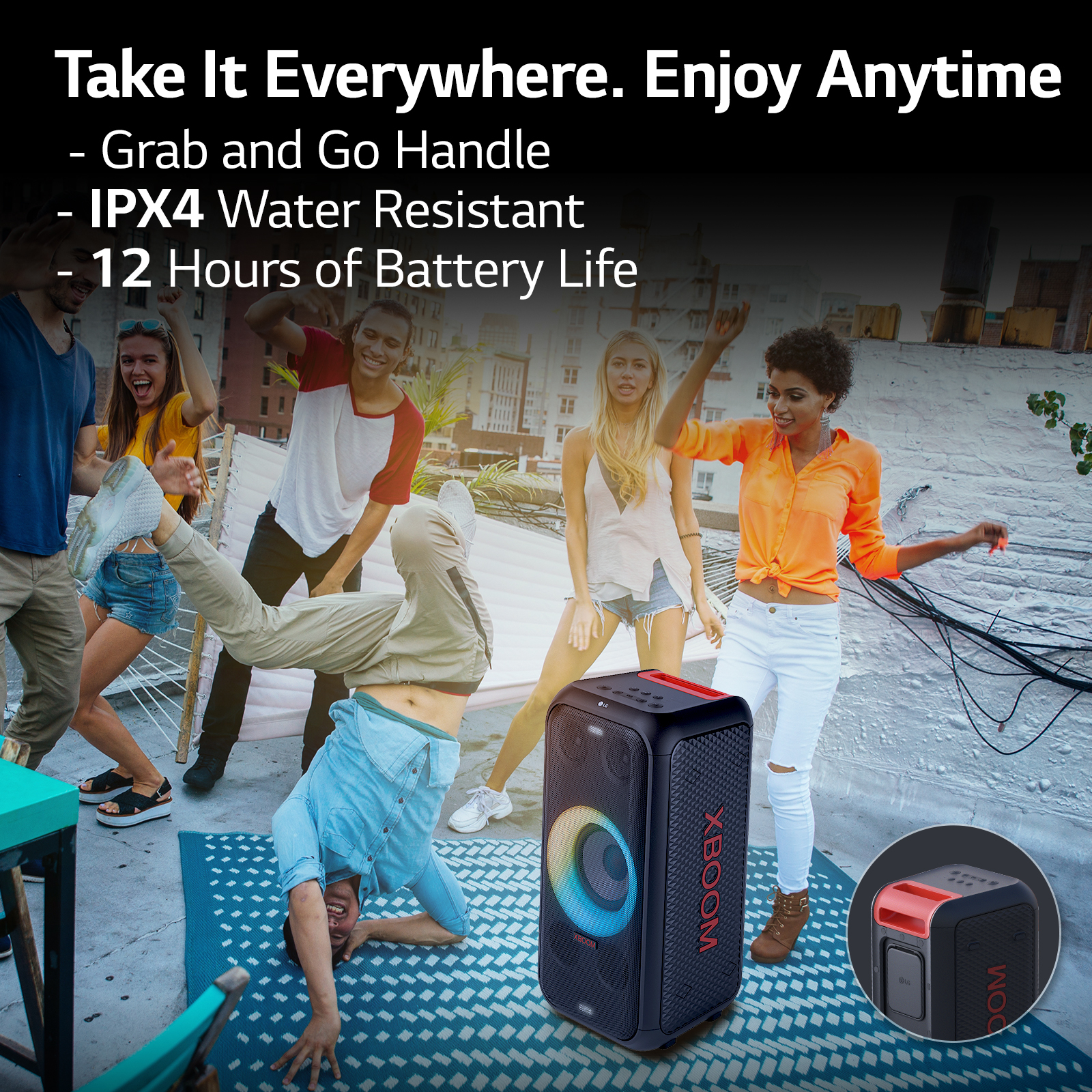 LG XL5S.DGBRLLK portable/party speaker 2.1 portable speaker system Black – image 6