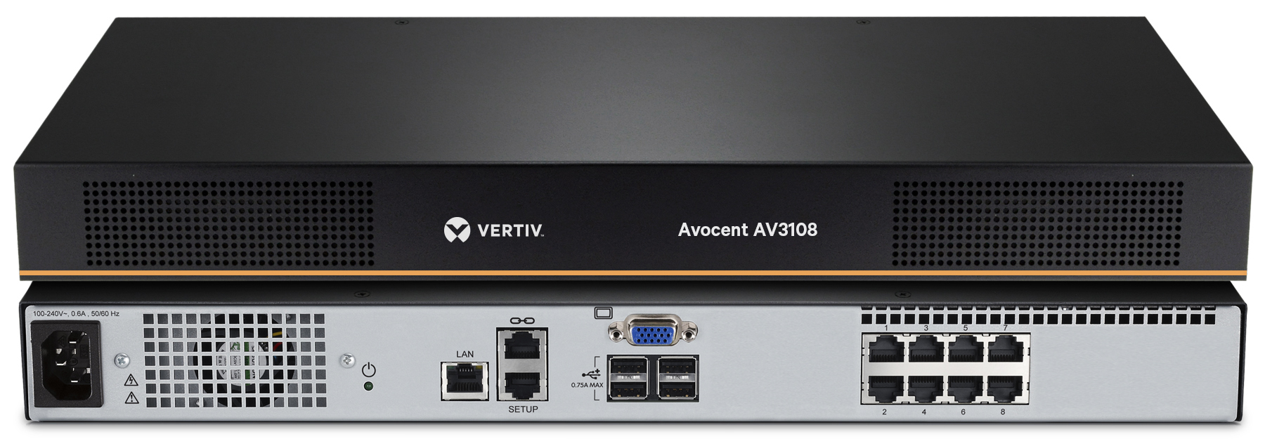 Vertiv Avocent AV 3108 KVM switch Rack mounting Black