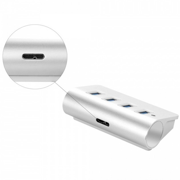 Techly USB 3.0 Super Speed Hub 4 Port A Female Aluminum IUSB3-TLY430 – image 5