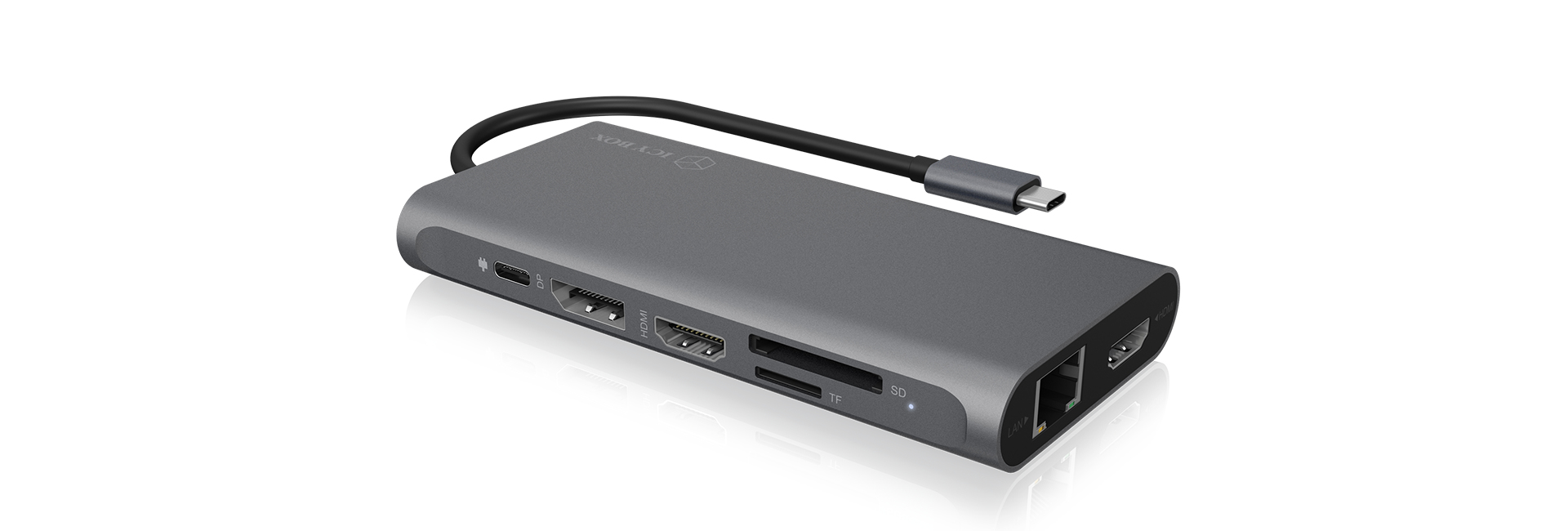 ICY BOX IB-DK4050-CPD Wired USB 3.2 Gen 1 (3.1 Gen 1) Type-C Anthracite – image 3