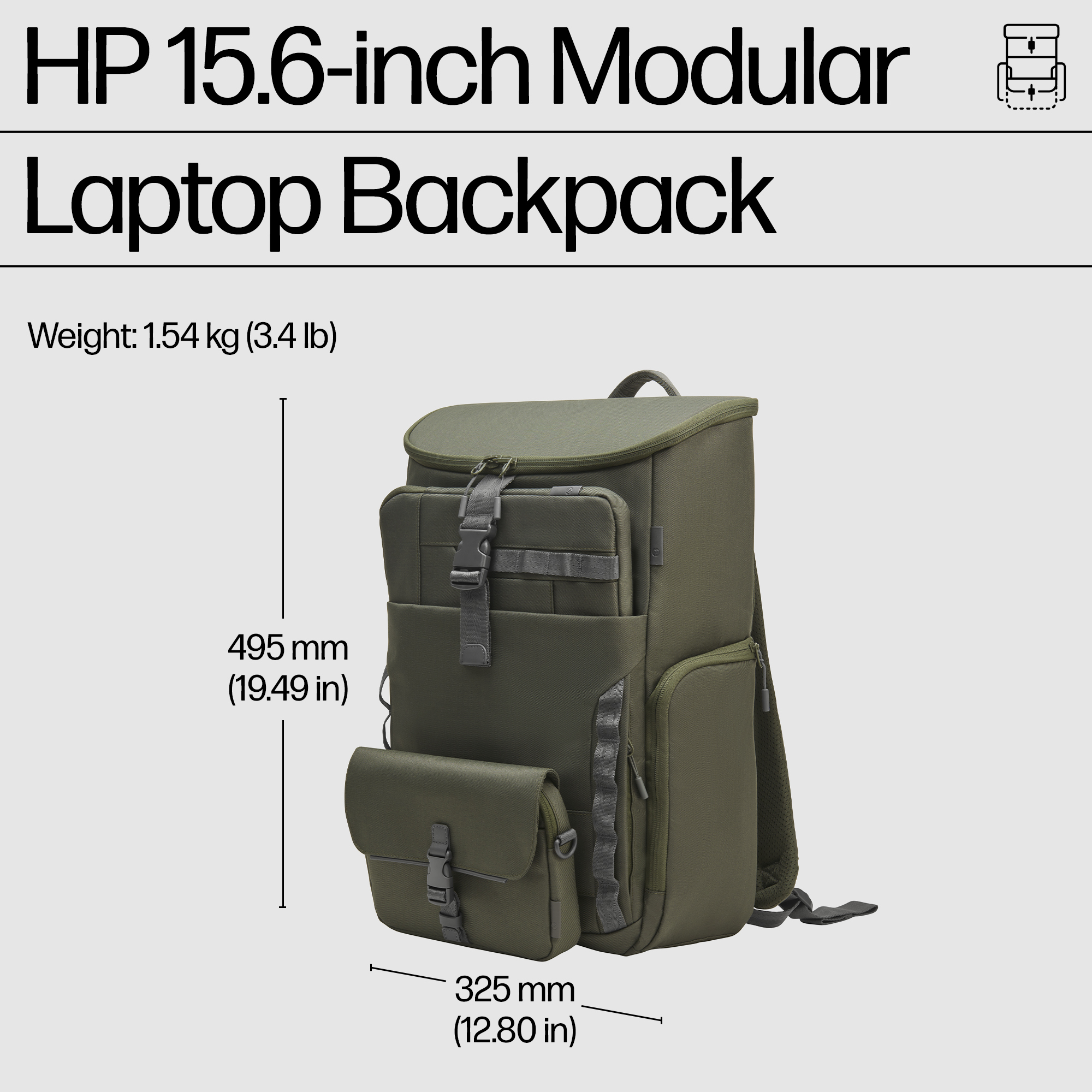 HP 15.6 Modular Laptop Backpack – image 3