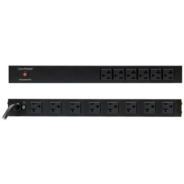 CyberPower PDU20B6F8R power distribution unit (PDU) 14 AC outlet(s) 1U Black – image 2