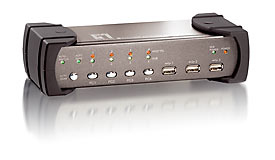 LevelOne 4-Port USB KVMwith USB HUB