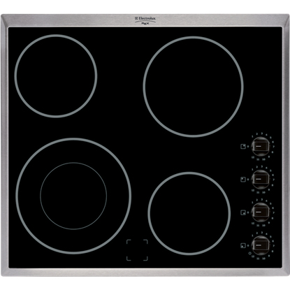 Electrolux K642X Black, Stainless steel Built-in Ceramic hob 4 zone(s)