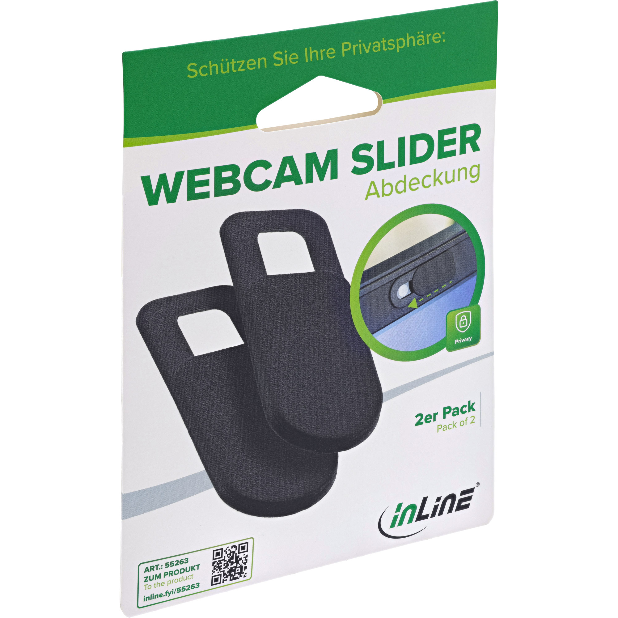 InLine Webcam Slider Cover, black, pack of 2 – image 5