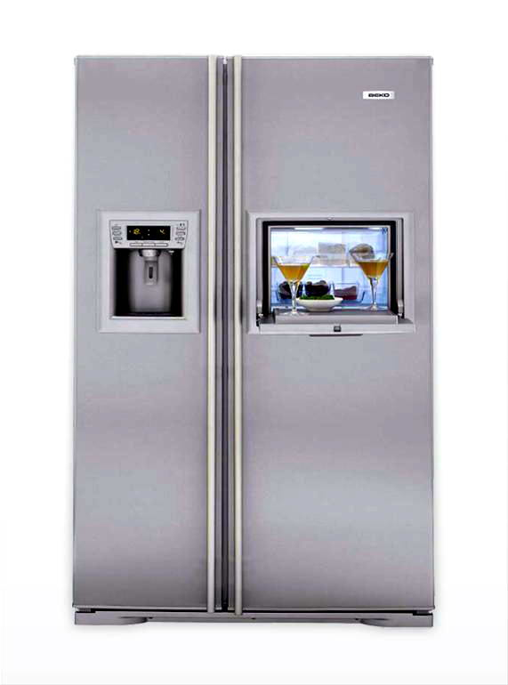 Beko GNEV422X side-by-side refrigerator Freestanding Stainless steel – image 1