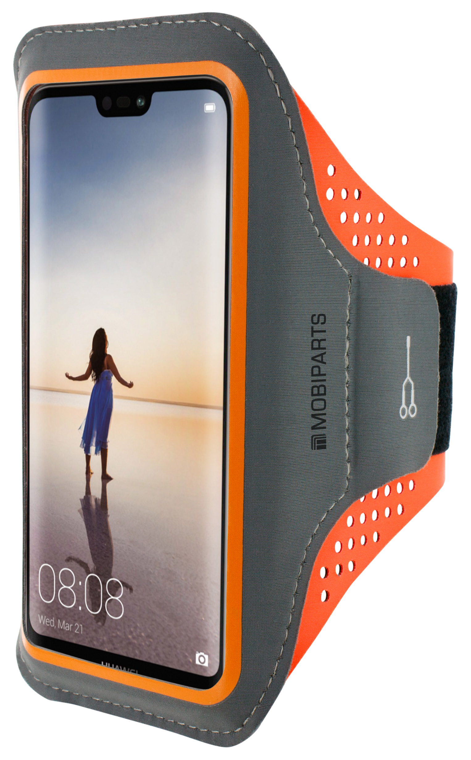 Mobiparts Comfort Fit Sport Armband Huawei P20 Lite Neon Orange – image 1