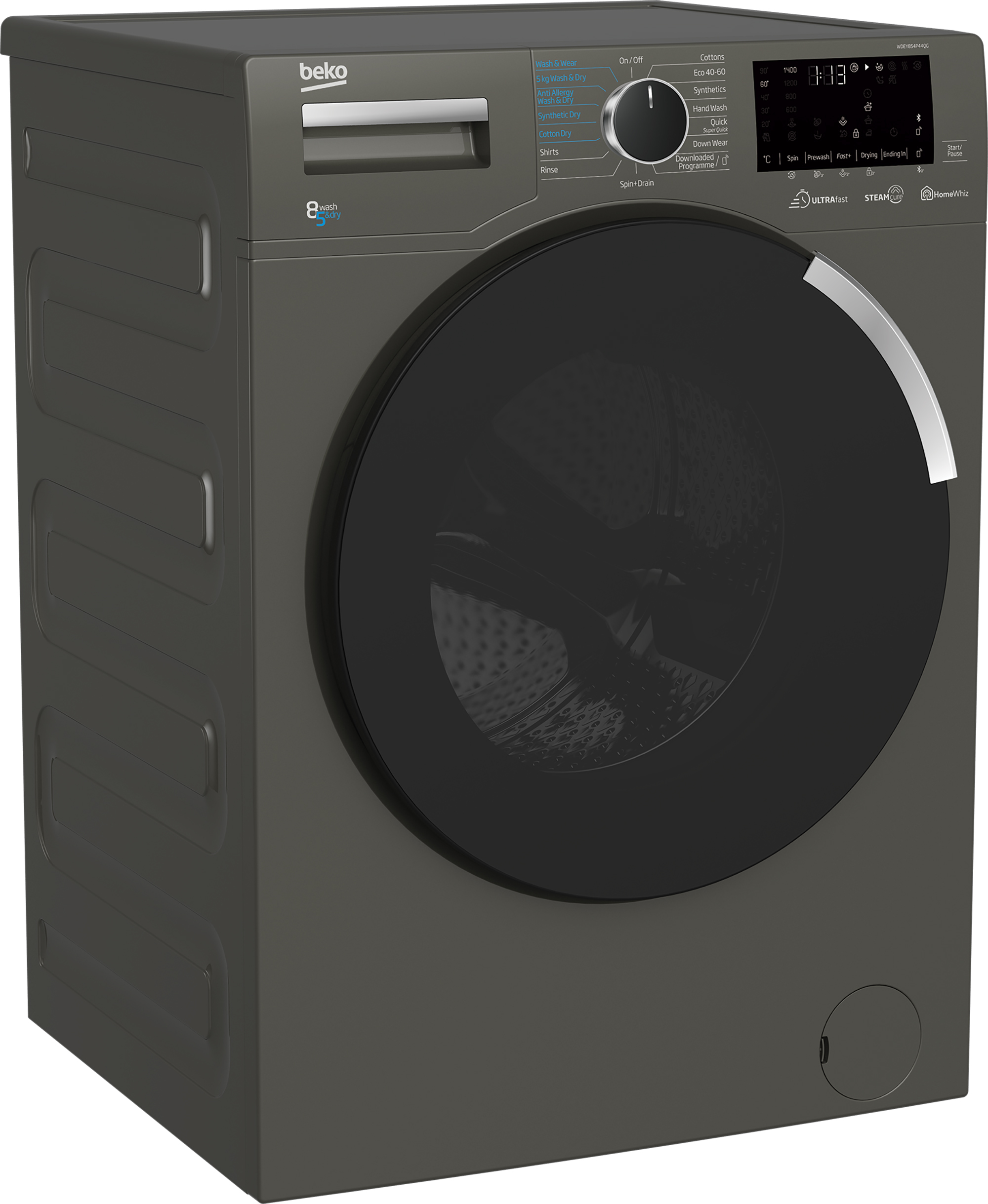 Beko WDEY854P44QG washer dryer Freestanding Front-load Graphite – image 1