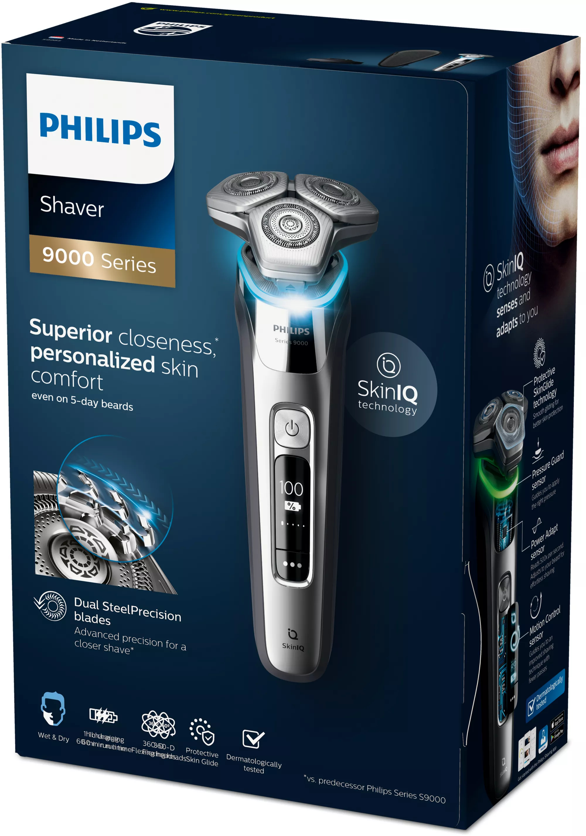 Philips SHAVER Series 9000 S9985/35R1 men's shaver Rotation shaver Trimmer Chrome, Silver – image 2