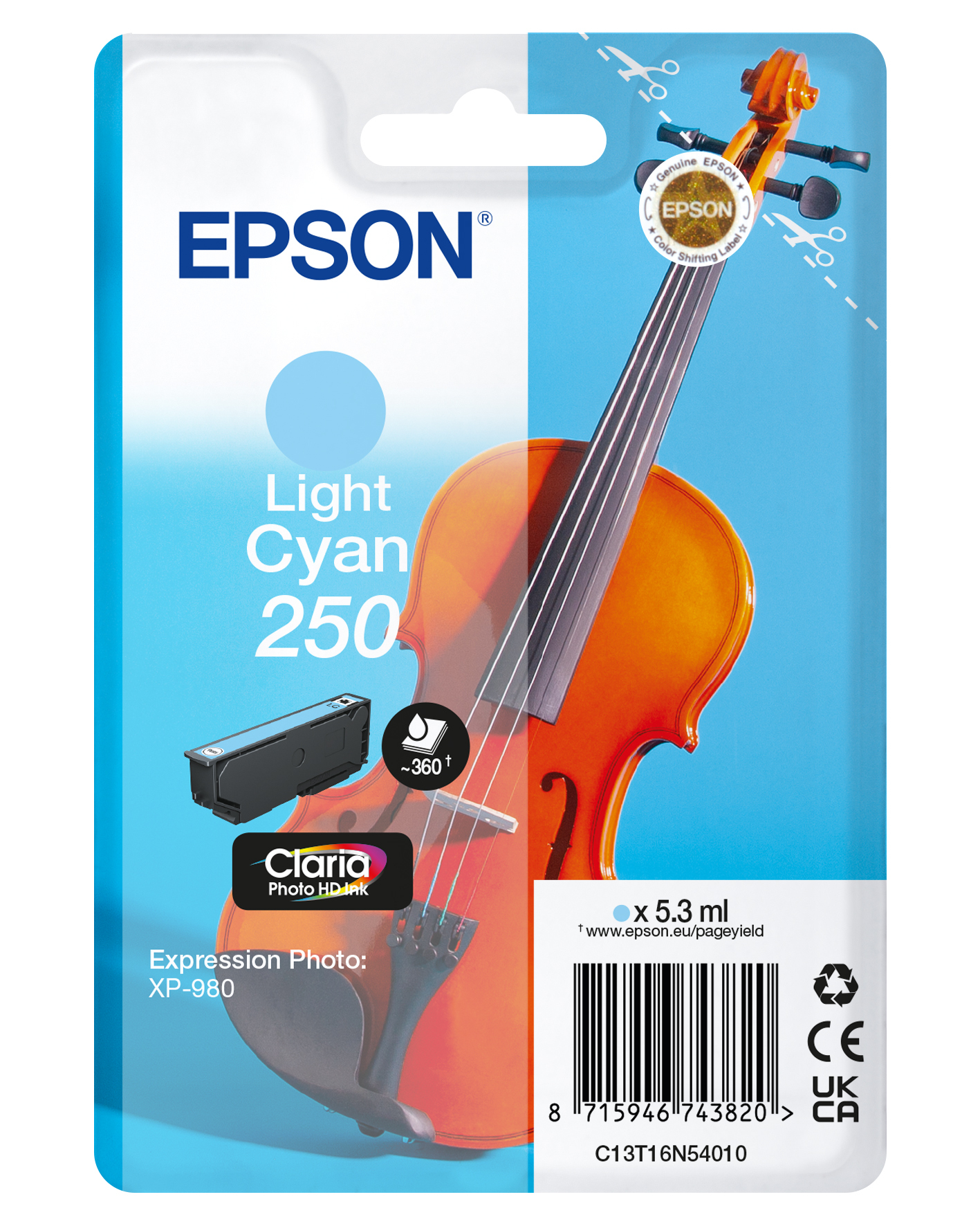 EPSON Singlepack Light Cyan 250 ink