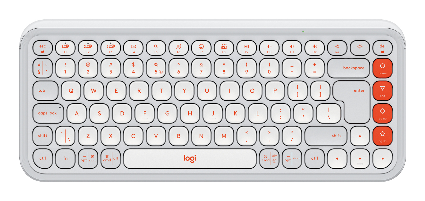Logitech 920-013072 keyboard Universal Bluetooth QWERTY US International Orange, White