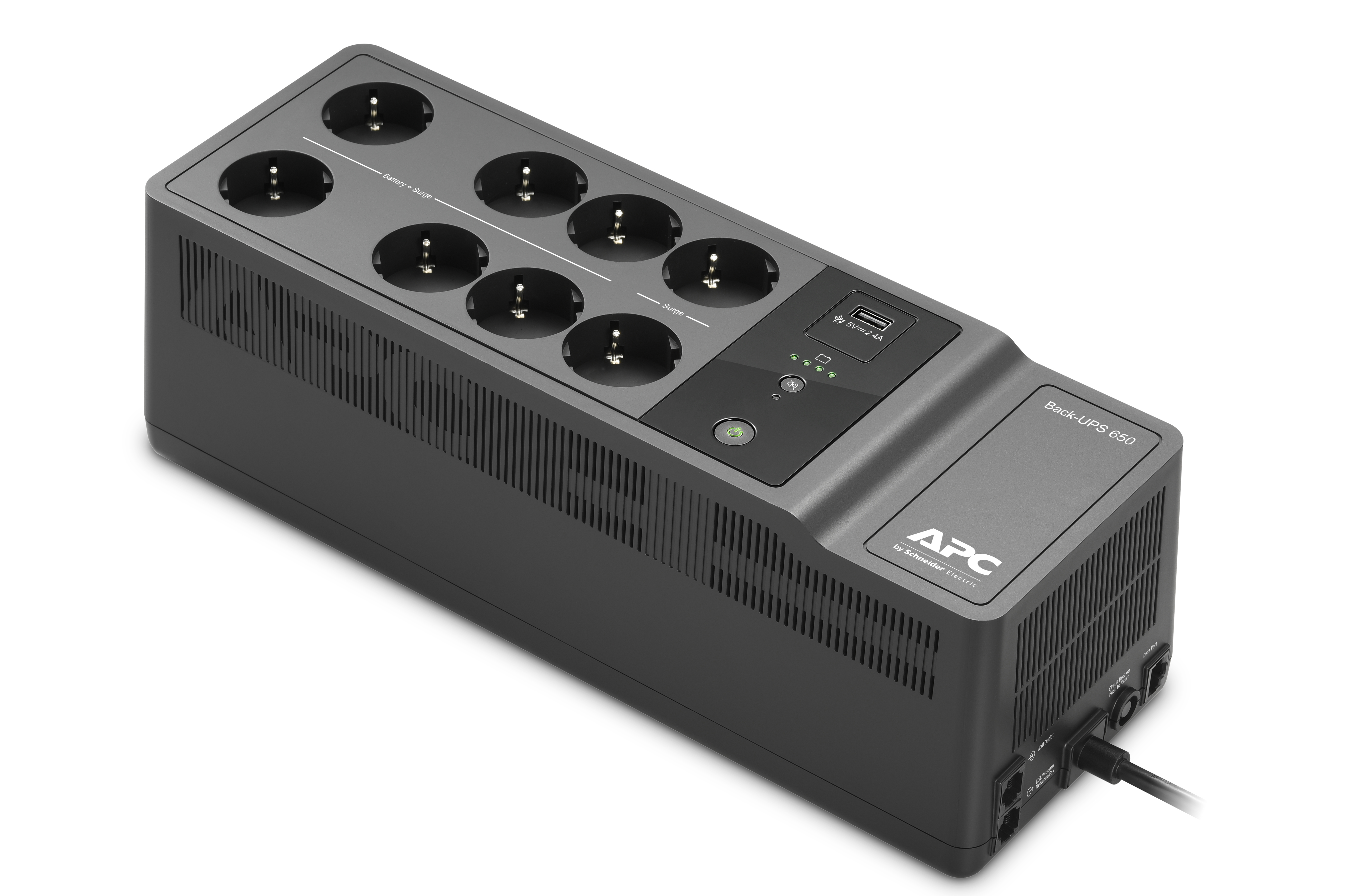APC Back-UPS 650VA 230V 1 USB charging port - (Offline-) USV strömskydd (UPS) Vänteläge (offline) 0,65 kVA 400 W 8 AC-utgångar