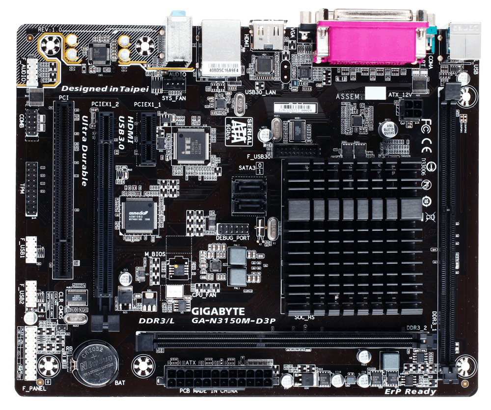 GIGABYTE N3150M-D3P NA (integrated CPU) micro ATX – image 2
